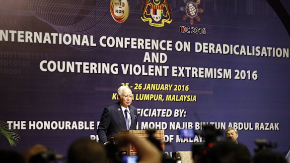 Malaysian Prime Minister Najib Razak used his opening speech at the Kuala Lumpur conference to defend the country's strict security laws.