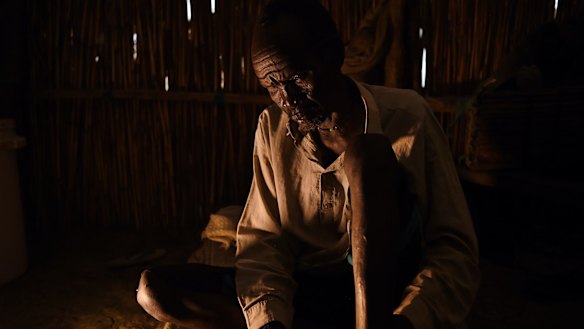 James Tut in a church where he is living inside the UN Bentiu Protection of Civilians (POC) site.