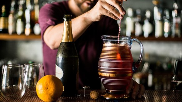 The sbagliato cocktail made at The Black Pearl Bar in Melbourne, Australia. 