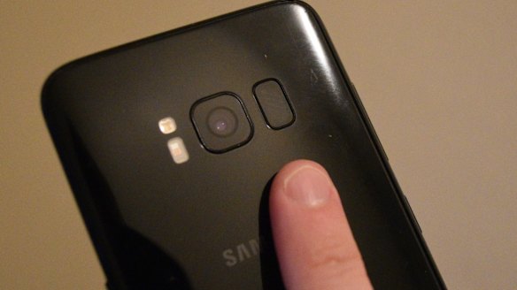 The fingerprint reader - just out of reach.