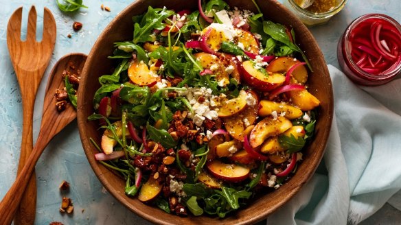 Summer in a bowl: Peach salad.