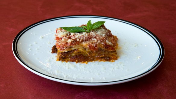 The lasagne is the less cloying, tomato-based style layered with bolognese sauce.