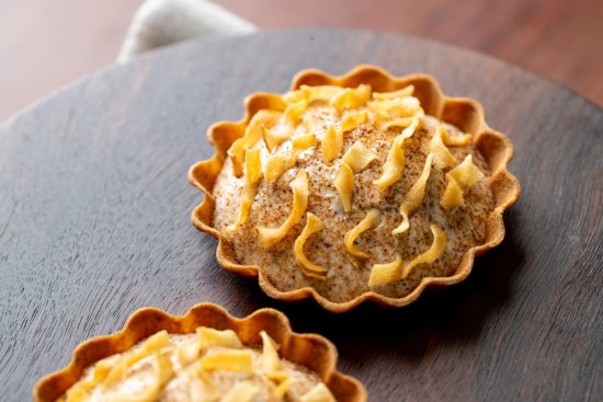 Sixpenny in Stanmore. Jerusalem artichoke tart with black truffle. 19th June 2022. Photo: Edwina Pickles / SMH Good weekend food