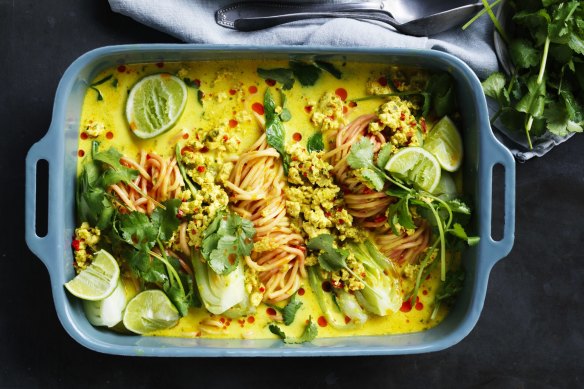 Adam Liaw's quick chicken and coconut noodles.