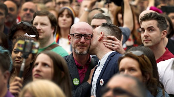 Following their conscience: Emotions flow in Dublin as Ireland votes in favour of allowing same-sex marriage.