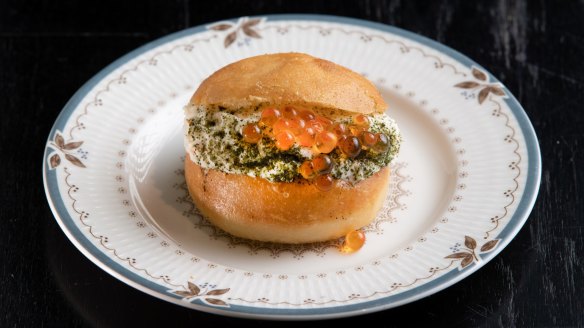 "Bloody delicious": Crab doughnut.