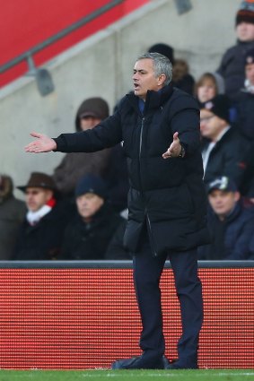 No way, Jose: Chelsea manager Jose Mourinho complains about a decision.