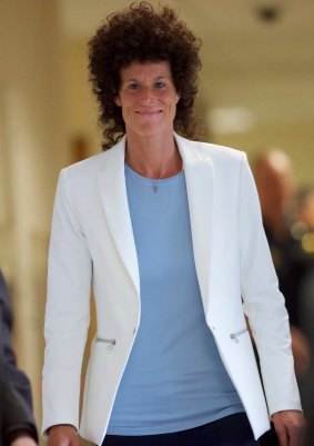 Andrea Constand arrives during Bill Cosby's sexual assault trial.
