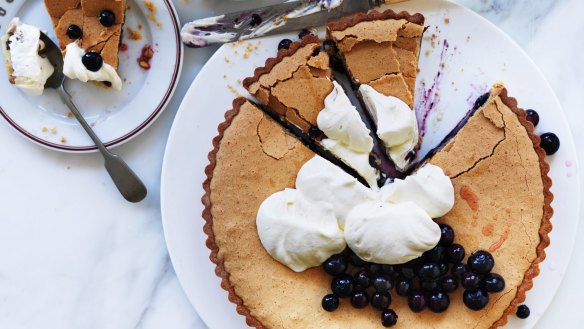 Neil Perry's blueberry brown butter tart.