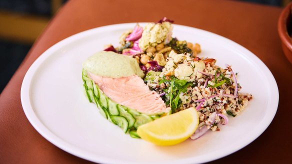 Ocean trout with healthy seasonal salads from the lunch bar.