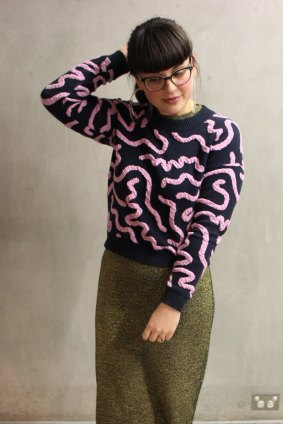 Sienna Thompson feels comfortable in prints and glasses.
