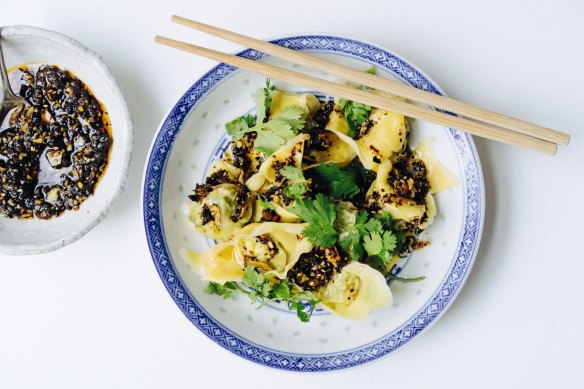 Hetty McKinnon's broccoli wontons with umami crisp.
