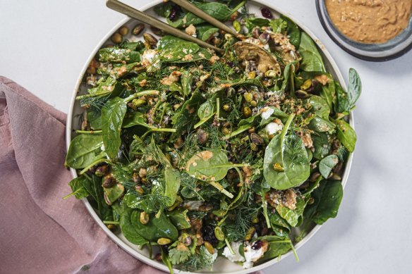 A substantial salad with a smoky harissa dressing.