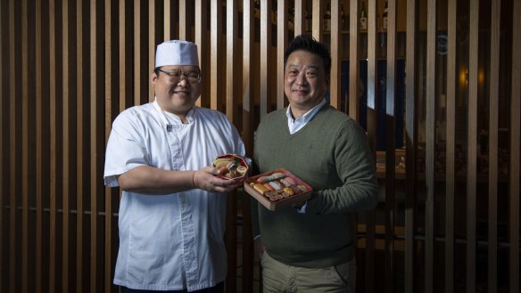 Hideaki Fukada (left) and Kenny Lee at Kuon Omakase.