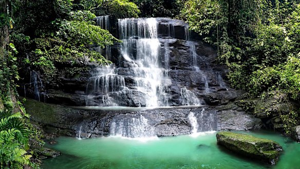 Is this really Jakarta? A waterfall in Bogor Botanic Gardens. 
