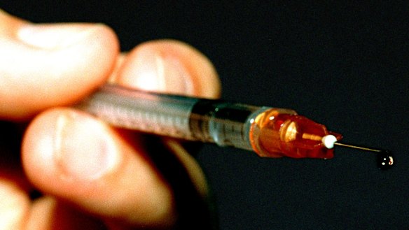 Police allegedly found two syringes on the man.