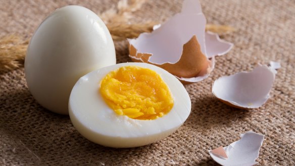 Crack the eggs on the bottom for easy-to-peel eggs. 
