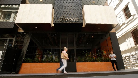 Brunetti's city cafe in Flinders Lane opened in 2017. 