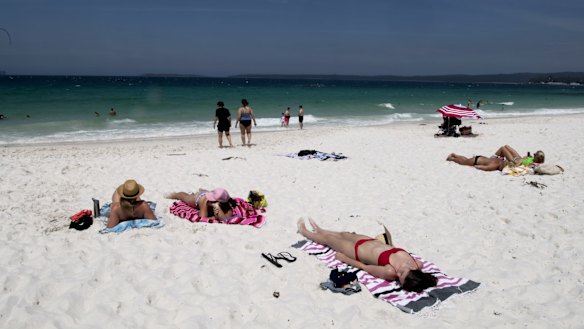 Hyams Beach has become overcrowded due to its reputation for having "the world's whitest sand". 