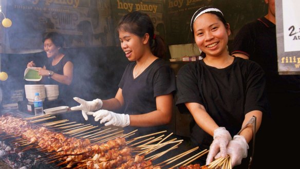 Hoy Pinoy stick legends at the Night Noodle Markets 