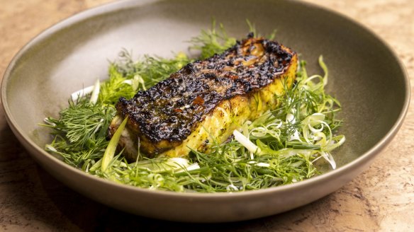Barramundi fillet with burnt butter and nuoc mam.
