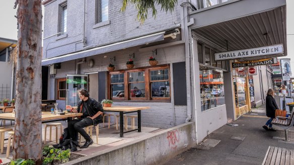 The courtyard at Small Axe Kitchen in Brunswick.