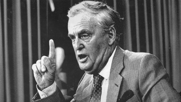 Queensland's Joh Bjelke-Petersen in a trademark style.