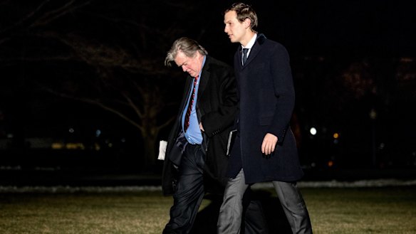 Power struggle: White House senior advisers Jared Kushner and Bannon.