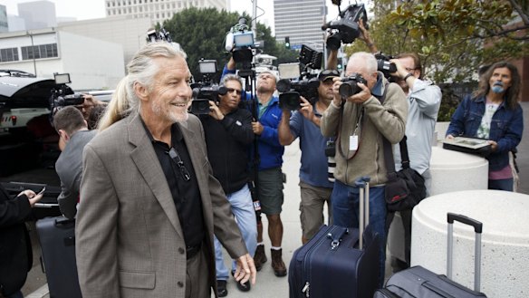 Mark Andes, a founding member of the band Spirit, arrives at federal court in Los Angeles for the <i>Stairway to Heaven</i> copyright case. 