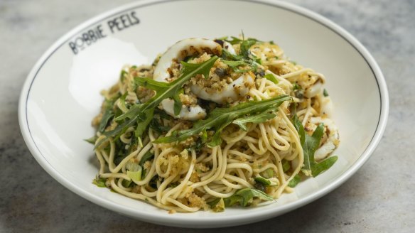 Go-to dish: Spaghetti with lemon and squid.