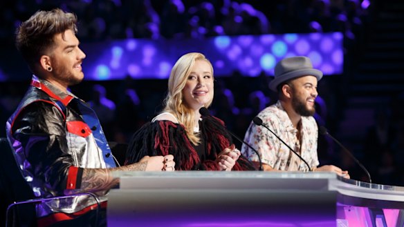 <i>X Factor Australia</i> judges (from left) Adam Lambert, Iggy Azalea and Guy Sebastian make up the 2016 panel.
