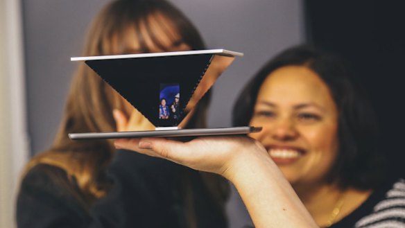 The holographic displays range in size and use.