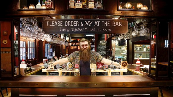 Beers and beards: Simon Kraegen, licensee at the Keg and Brew, holds 'crafternoons'.