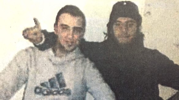 Mehmet Biber (right) and Nassim Elbahsa in a picture taken in Syria and tendered during the trial of Hamdi Alqudsi.