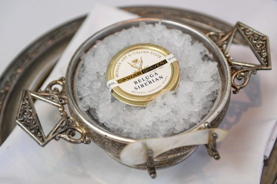 The caviar service in antique silverware is the mic-drop order.  