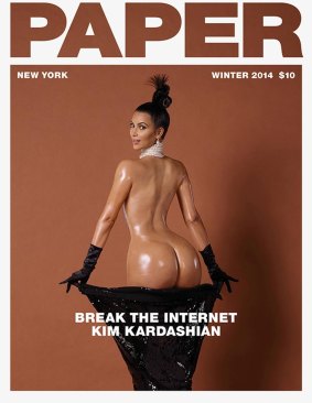 Kim Kardashian became the most famous example of a move to celebrating curvaceous bottoms in this shoot for <i>Paper</i> magazine. 