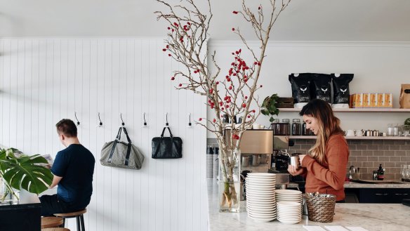 Light-filled, whitewashed Hiatus cafe in Kew.