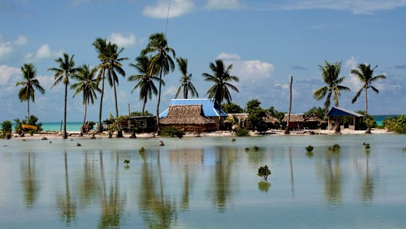 Rising sea levels are a significant threat to low-lying countries such as Kiribati.