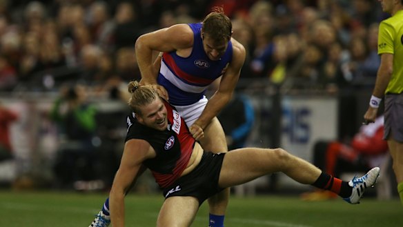 No longer Don: Stewart Crameri tangles with Michael Hurley.