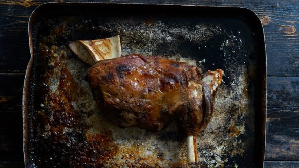 Whole slow-roasted lamb shoulder, Cumulus Inc, Melbourne.