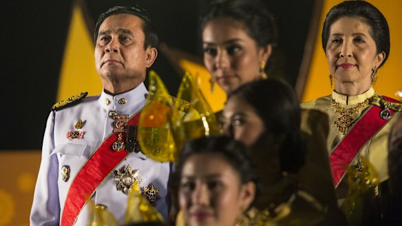 Thai Prime Minister Prayut Chan-o-cha, left, during celebrations for Thailand's late King Bhumibol Adulyadej on his 88th birthday in 2015. 