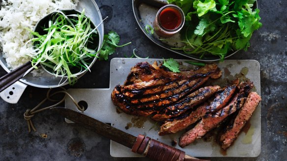 Barbecue sirloin wraps. 