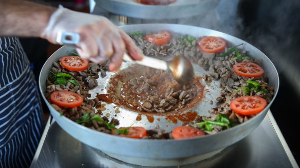 The pot used for cooking tantuni.