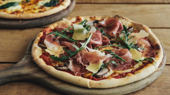 Prosciutto and rocket pizza at Ostani.