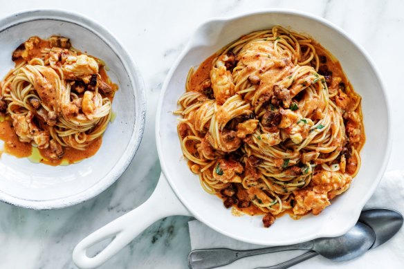 Neil Perry's lush lobster pasta.