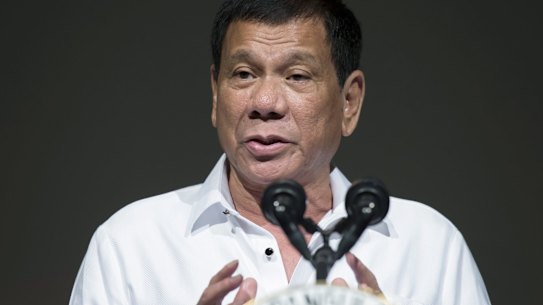 Rodrigo Duterte speaking in Japan before the eventful flight.