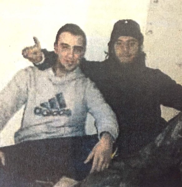 Mehmet Biber (right) and Nassim Elbahsa in a picture taken in Syria and tendered during the trial of Hamdi Alqudsi.