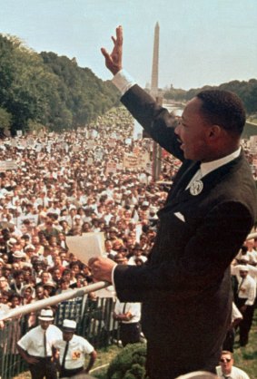Martin Luther King jnr shares his dream with 250,000 people at the Lincoln Memorial in Washington on August 28, 1963. 