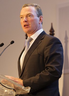 Education Minister Christopher Pyne drew audible gasps when speaking at the opening the Dr Chau Chak Wing Building.