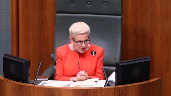 Speaker Brownwyn Bishop in question time on Thursday.